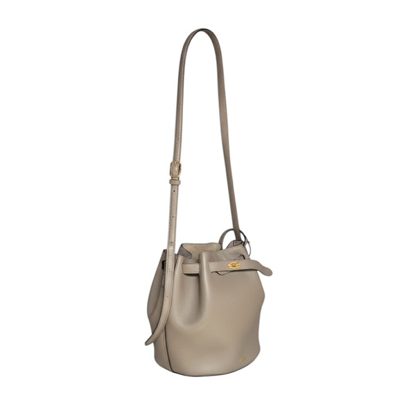 Mulberry Gray Pebbled Grain Leather Small Abbey Bucket Shoulder Bag - Picture 2 of 16